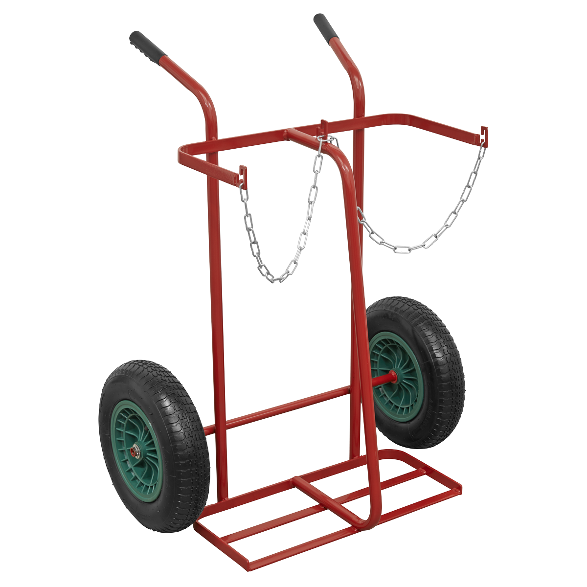 Welding Bottle Trolley with Pneumatic Tyres - 2 Bottle - ST28P - Farming Parts