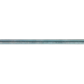 A close-up image of a Sealey Studding M6 x 1m Zinc threaded rod from the STUD6 pack of 5, laid horizontally against a white background.