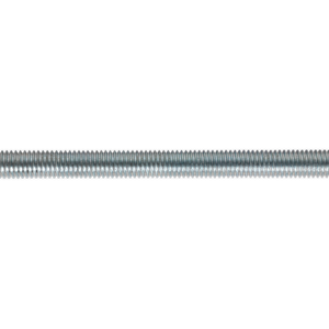 The Sealey Studding M8 x 1m Zinc Pack of 5 - STUD8 is a zinc-plated, high tensile strength steel rod featuring a continuous helical thread pattern, displayed horizontally against a white background.