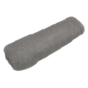 A cylindrical roll of Steel Wool #0 Fine Grade 450g - SW0 by Sealey on a white background, weighing 450g.