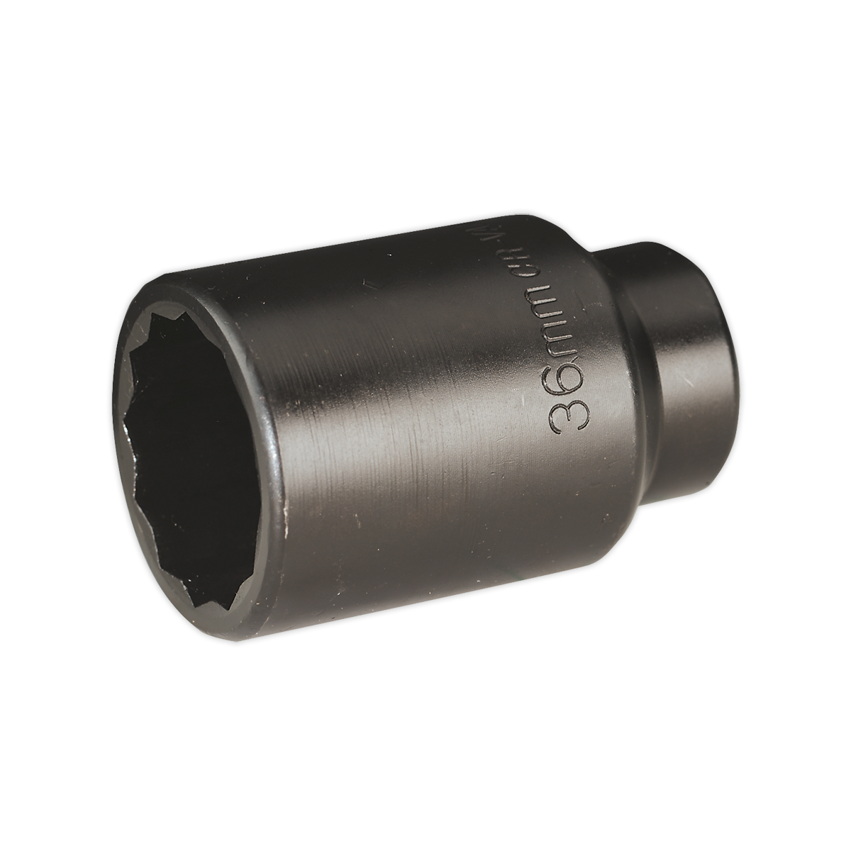 The Sealey Impact Socket 36mm Bi-Hex Deep 1/2"Sq Drive - SX006 is designed for professional use and crafted from durable Chrome Vanadium steel.