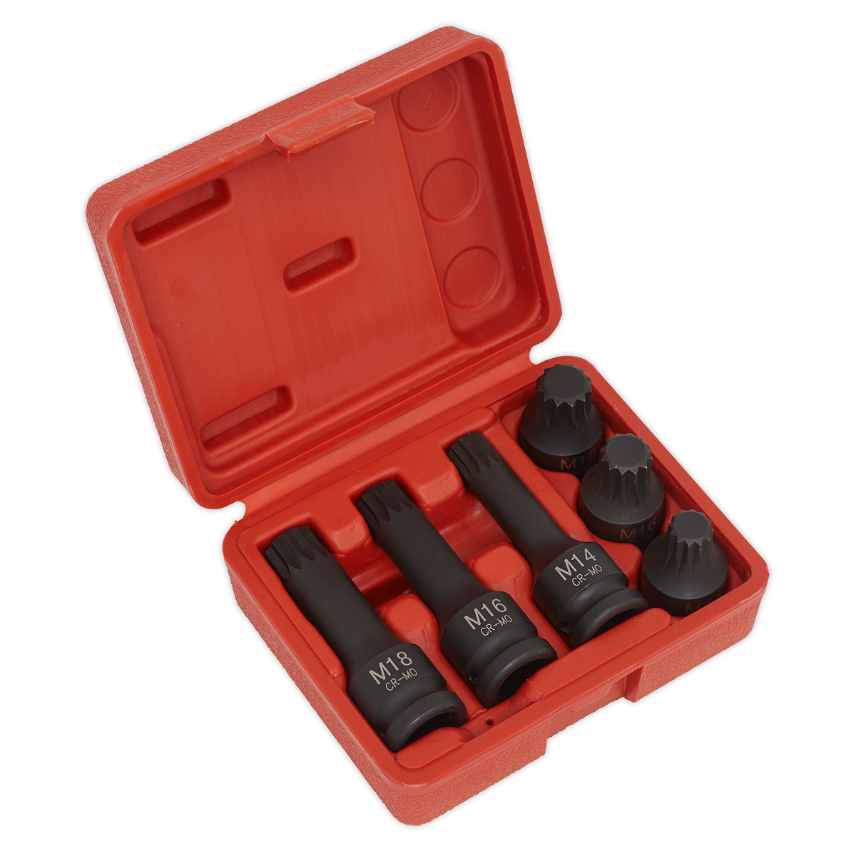 Impact Spline Socket Bit Set 6pc 1/2"Sq Drive - SX052 - Farming Parts