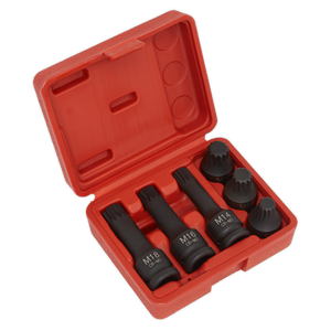 Impact Spline Socket Bit Set 6pc 1/2"Sq Drive - SX052 - Farming Parts