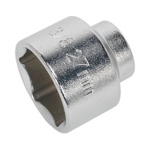 A close-up of the Sealey Low Profile Oil Filter Socket 27mm 3/8"Sq Drive (SX112), with "27mm" imprinted on its surface, showcasing its low profile design.