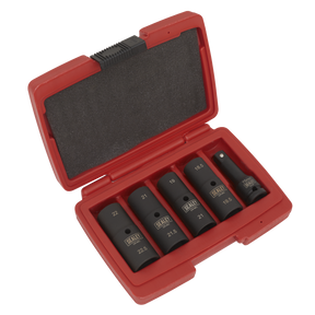 Impact Socket Set 1/2"Sq Drive 77mm Double Ended 18.5 x 22.5mm - 5pc - SX1820 - Farming Parts
