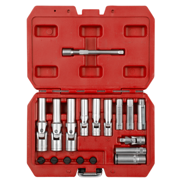 Glow Plug Socket Set 18pc 1/4"Sq & 3/8"Sq Drive - SE-SX4031