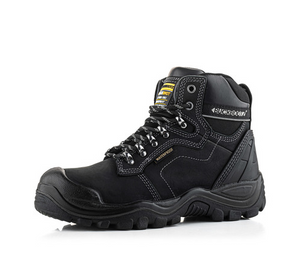 *STOCK CLEARANCE* - UK Size 12 & 13 - Buckler Buckshot Safety Boots – Black Waterproof Steel Toe Work Boots | BSH009BK