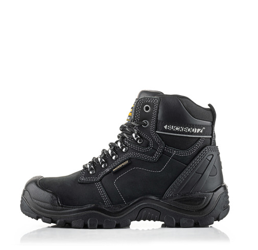 *STOCK CLEARANCE* - UK Size 12 & 13 - Buckler Buckshot Safety Boots – Black Waterproof Steel Toe Work Boots | BSH009BK