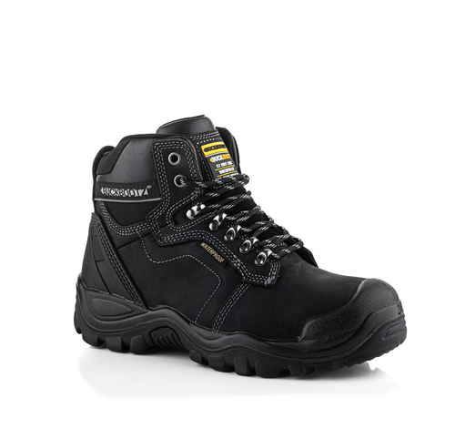 *STOCK CLEARANCE* - UK Size 12 & 13 - Buckler Buckshot Safety Boots – Black Waterproof Steel Toe Work Boots | BSH009BK