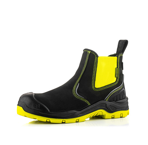 *STOCK CLEARANCE* - UK Size 6 & 8 - Buckler Safety Dealer Boot – Hi-Viz Yellow Waterproof Work Boots | BVIZ3YL