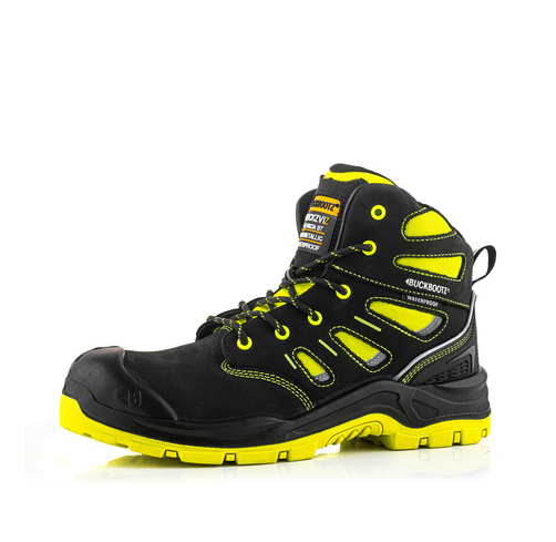 *STOCK CLEARANCE* - Buckler Safety Lace Boot – Hi-Viz Waterproof Work Boots | BVIZ2YL Size UK 6 / EU 40