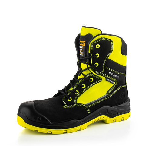 *STOCK CLEARANCE* - UK Size 6 - Buckler Safety Lace/Zip Boot – Hi-Viz Waterproof Work Boots | BVIZ1YL