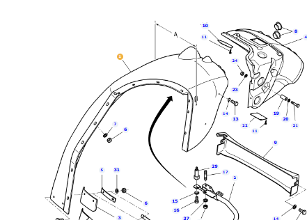 *STOCK CLEARANCE* - Fender, Left, 721 Mm - 3786913P2 - 3786913M3