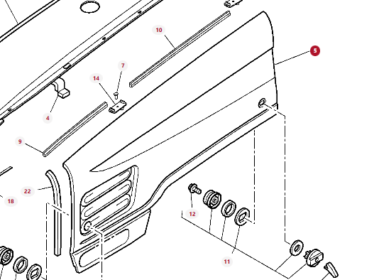 Left Hand Panel for Massey Ferguson 6400 & 7400 Series – 4271895P93