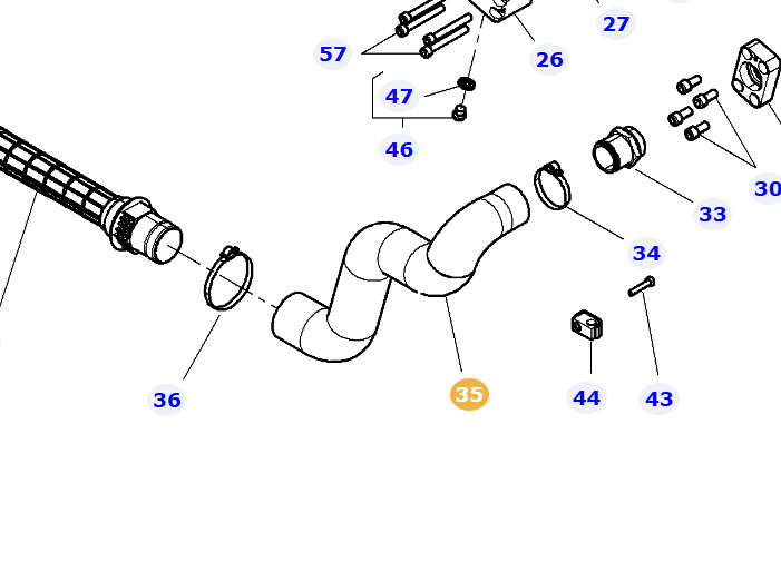 *SPECIAL PRICE* - AGCO Hose 4382563M3 – OEM Cooling Hose for Massey Ferguson & Valtra Tractors