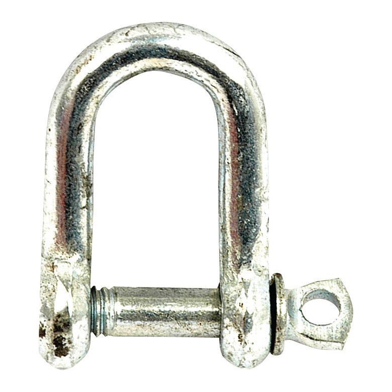 A Sparex Screw Type D Shackle featuring a 6mm threaded pin and a galvanised finish, with a jaw width of 12mm.