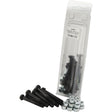 A package of black hex bolts and silver hex nuts, accompanied by several Sparex Shear Bolt - Imperial (Sparex Part No. S.3611) shear bolts and nuts placed outside the packaging.