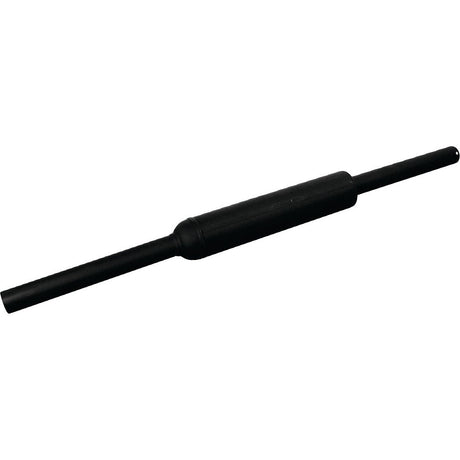 The Silencer - Vertical - S.14513 by Sparex is a durable black metal rolling pin, featuring cylindrical handles on both ends and coated in stove enamel, perfect for rolling dough.