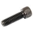 A black Socket Capscrew, measuring 5/16''x1'' with a ridged, hexagonal head and UNC thread, Sparex Part No.S.11672.