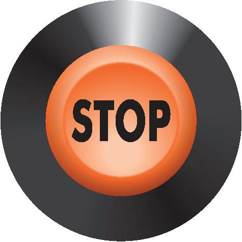 The Sparex Stop Switch (Sparex Part No. S.52826) features a circular push button with the word "STOP" in bold black letters on an orange background, surrounded by a gray and black circular border.