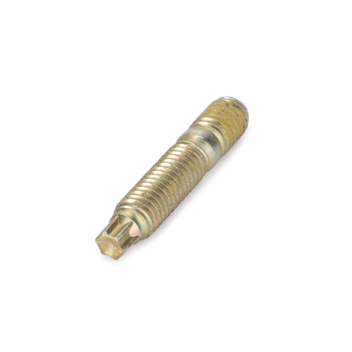 Here's a rewritten version of the sentence using the given product data:

A close-up image of a metallic, threaded screw with a star-shaped drive head lying on a white background, reminiscent of the durability found in AGCO's Massey Ferguson Stud Injector Pump (4222709M1).