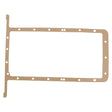 This versatile Sparex Sump Gasket (Part No. S.41726) for 4-cylinder engines (A3.152, 85mm-Petrol) features a flat, rectangular design with evenly spaced holes along the edges and a distinctive T-shaped extension on the left side, making it ideal for Perkins Engine or Massey Ferguson applications.