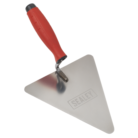 Sealey | Stainless Steel Triangular Brick Trowel with Rubber Handle 180mm - T1205