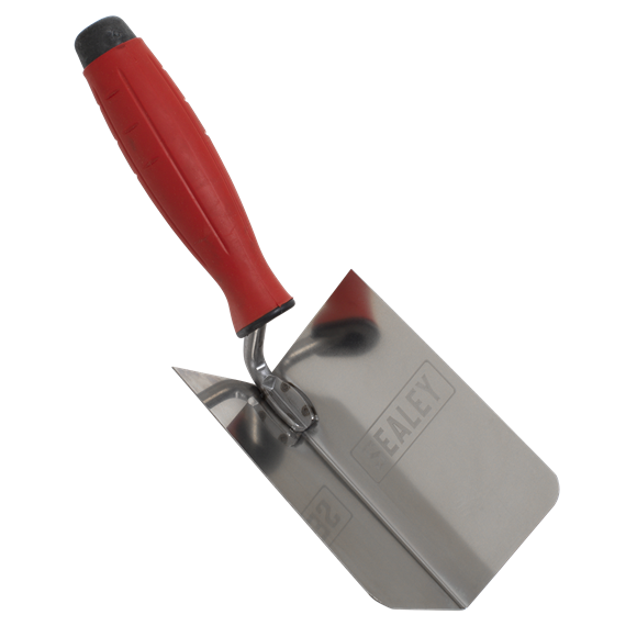 Sealey | Stainless Steel Internal Corner Trowel with Rubber Handle 120 x 60mm - T1802