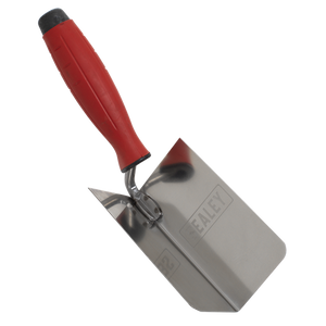 Sealey | Stainless Steel Internal Corner Trowel with Rubber Handle 120 x 60mm - T1802