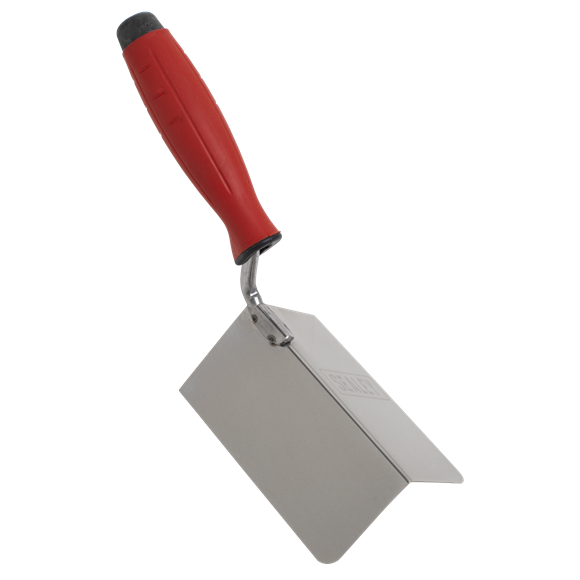 Sealey | Stainless Steel External Corner Trowel with Rubber Handle 120 x 60mm - T1803