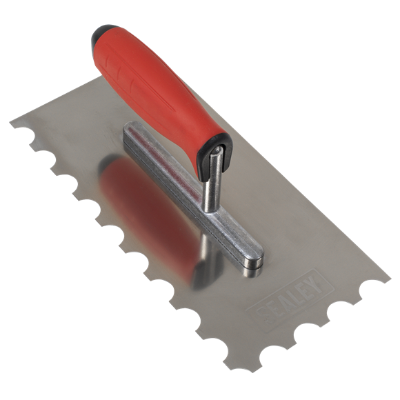 Sealey | Stainless Steel Semicircle Tooth Trowel with Rubber Handle & Aluminium Foot 270mm - T6701