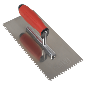 Sealey | Stainless Steel 4mm Notched Trowel with Rubber Handle 270mm - T7804