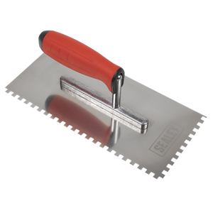 Sealey | Stainless Steel 6mm Notched Trowel with Rubber Handle 270mm - T7806