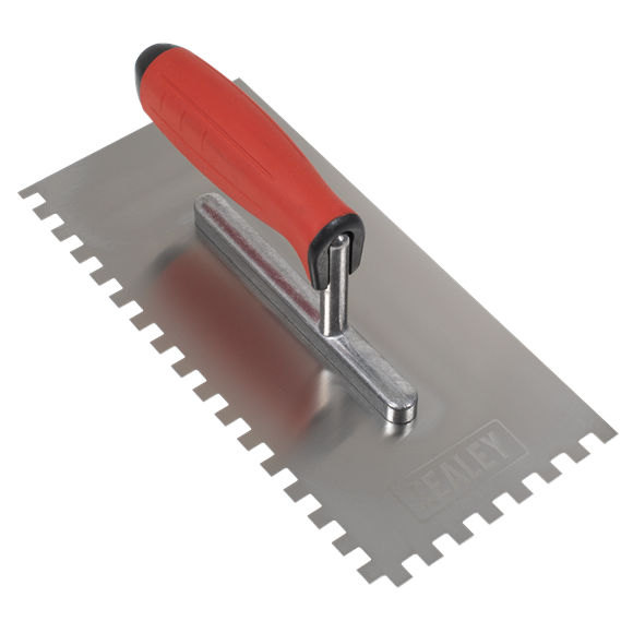 Sealey Stainless Steel 8mm Notched Trowel Rubber Handle 270mm T7808