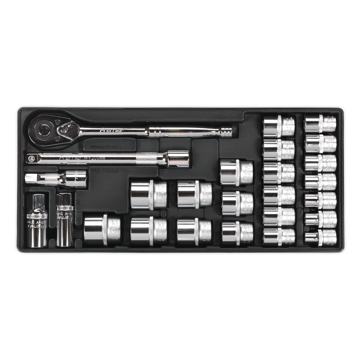 Tool Tray with Socket Set 26pc 1/2"Sq Drive - TBT21 - Farming Parts