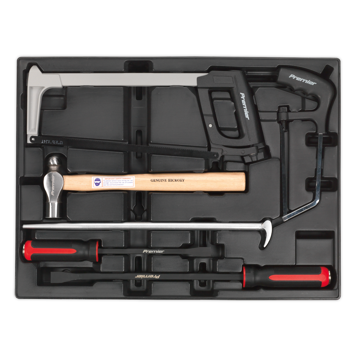 Tool Tray with Pry Bar, Hammer & Hacksaw Set 6pc - TBT30 - Farming Parts