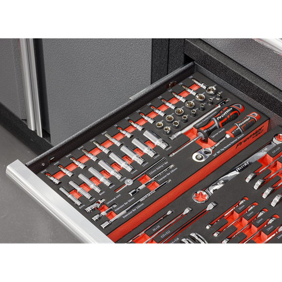 Sealey Premier Socket Set with Tool Tray 1/4"Sq Drive 44pc SE TBT40