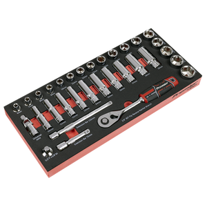 Premier Socket Set with Tool Tray 3/8"Sq Drive 32pc - SE-TBT41