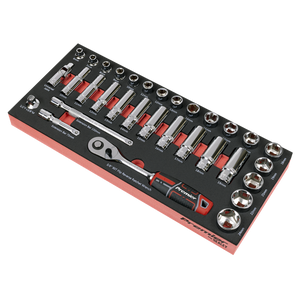 Premier Socket Set with Tool Tray 3/8"Sq Drive 32pc - SE-TBT41