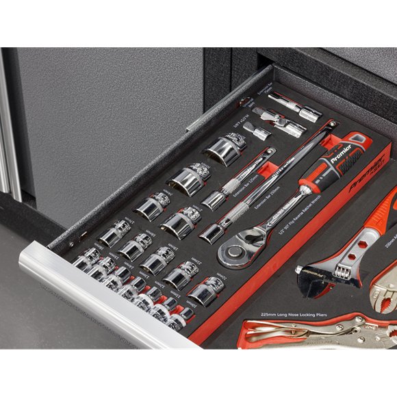 Sealey Premier Socket Set with Tool Tray 1/2"Sq Drive 22pc SE TBT42