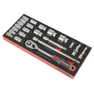 Premier Socket Set with Tool Tray 1/2"Sq Drive 22pc - SE-TBT42