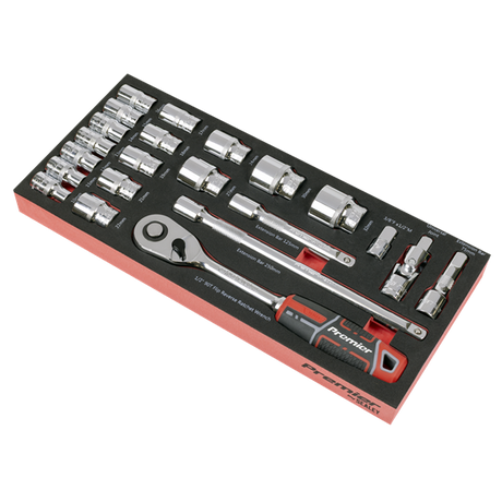 Premier Socket Set with Tool Tray 1/2"Sq Drive 22pc - SE-TBT42
