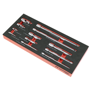 Premier Wobble Extension Bar Set with Tool Tray 1/4", 3/8" & 1/2"Sq Drive 12pc - SE-TBT44