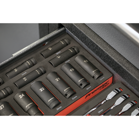 Sealey Premier Impact Socket Set Tool Tray 1/2"Sq Drive 22pc SE TBT46