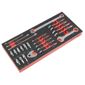 Premier Stubby Combination, TRX-Star* & Crow's Foot Spanner Set with Tool Tray 24pc - SE-TBT50