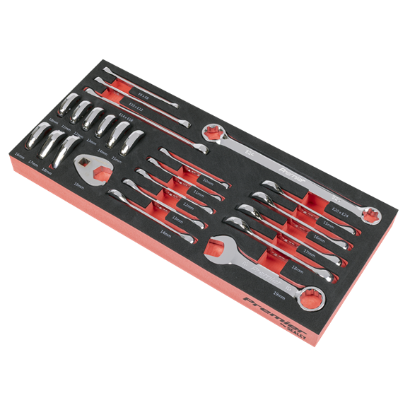 Premier Stubby Combination, TRX-Star* & Crow's Foot Spanner Set with Tool Tray 24pc - SE-TBT50