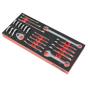 Premier Stubby Combination, TRX-Star* & Crow's Foot Spanner Set with Tool Tray 24pc - SE-TBT50