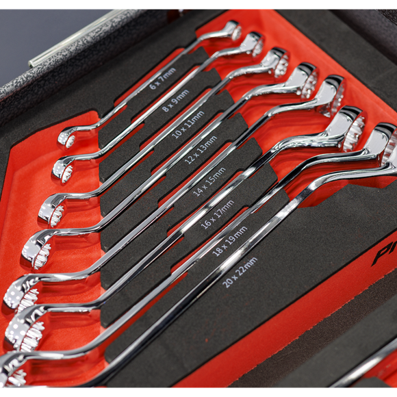 Sealey Premier Deep Offset Spanner Set with Tool Tray 8pc SE TBT51