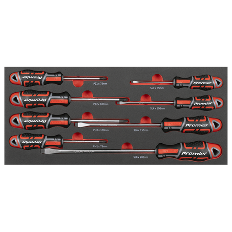 Sealey Premier Screwdriver Set with Tool Tray 8pc SE TBT53