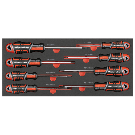 Sealey Premier TRX Star* Screwdriver Set with Tool Tray 8pc SE TBT55